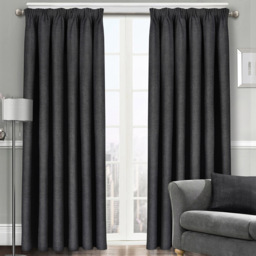 Velosso Westwood Black Curtains 168 x 137cm - Size: W 168 x D 137cm - Wilko