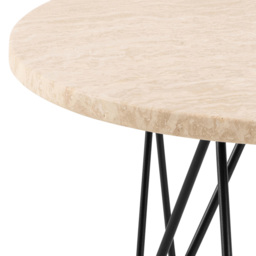 Florence Prunus Matt Biege Round Side Table with Steel Base - Size: 41.4 x 55 x 55cm - Multi - Furniture To Go - Wilko - thumbnail 5
