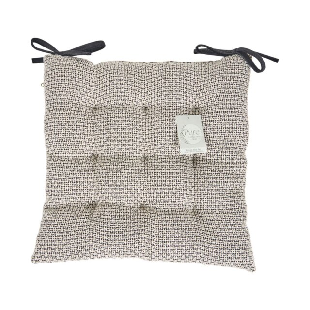 Plush Woven Seat Pad Black and White - Wilko - image 1