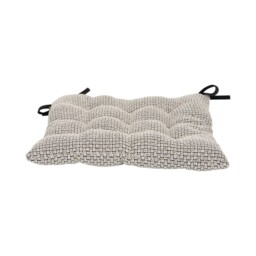 Plush Woven Seat Pad Black and White - Wilko - thumbnail 6
