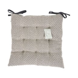 Plush Woven Seat Pad Black and White - Wilko - thumbnail 1