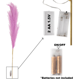 Shatchi Pre Lit Pink Pampas Grass 100cm - Size: 100 x 8 x 8cm - Wilko - thumbnail 3