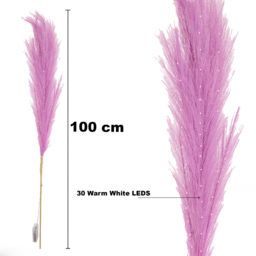 Shatchi Pre Lit Pink Pampas Grass 100cm - Size: 100 x 8 x 8cm - Wilko - thumbnail 6