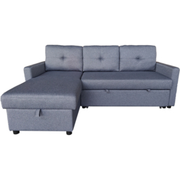 DS Living The Savona 3 Seater Grey Fabric L-Shape Pull Out Chaise Sofa Bed - Wilko - thumbnail 3