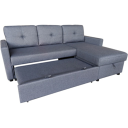 DS Living The Savona 3 Seater Grey Fabric L-Shape Pull Out Chaise Sofa Bed - Wilko - thumbnail 6