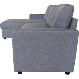 DS Living The Savona 3 Seater Grey Fabric L-Shape Pull Out Chaise Sofa Bed - Wilko - thumbnail 7