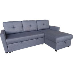 DS Living The Savona 3 Seater Grey Fabric L-Shape Pull Out Chaise Sofa Bed - Wilko - thumbnail 5