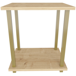 Decorotika Gurnee Gold and Oak Side Table - Size: 48 x 45 x 35cm - Multi - Wilko - thumbnail 3