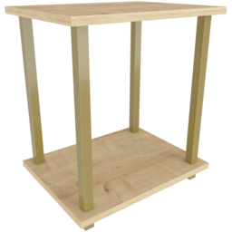 Decorotika Gurnee Gold and Oak Side Table - Size: 48 x 45 x 35cm - Multi - Wilko - thumbnail 4