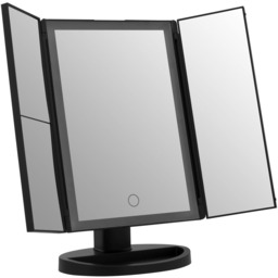 Premier Housewares Black Cassini LED Dressing Table Mirror - Size: 28 x 18cm - Wilko - thumbnail 3
