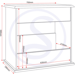 Seconique Stratford White Sofa End Table - Size: 59.5 x 70 x 29cm - Wilko - thumbnail 7