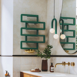 Terma Bookie Matt Green Heated Towel Rail 655 x 500mm - Size: #VALUE! - Wilko - thumbnail 3