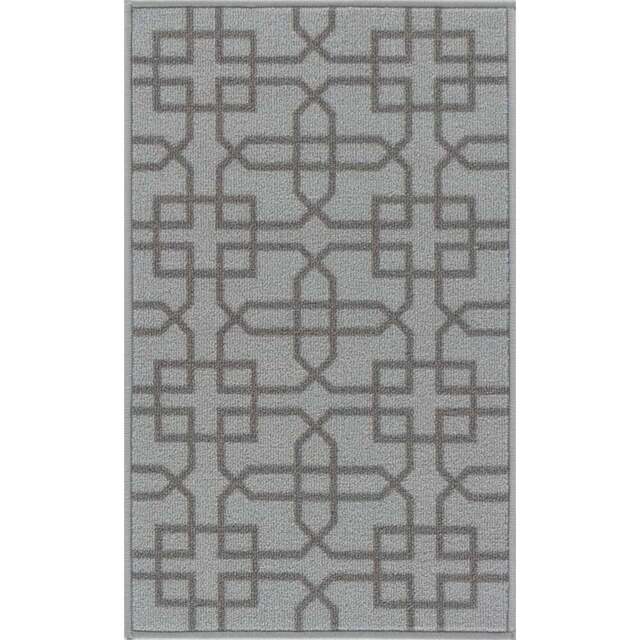 Desire Rugs Havana Silver Cubed Trellis Anti Slip Door Mat 120 x 67cm - Size: 67 x 120cm - Wilko - image 1