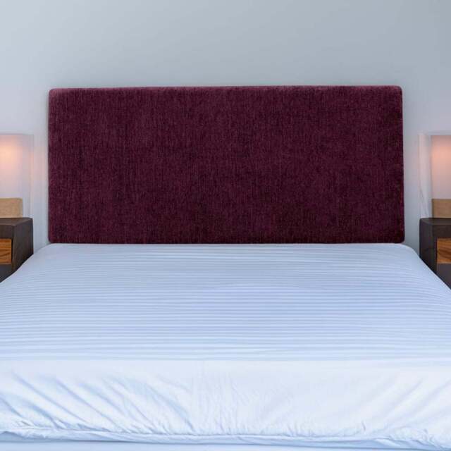 Bedmaster Valencia King Size Aubergine Chenille Plain Headboard - Purple - Wilko - image 1