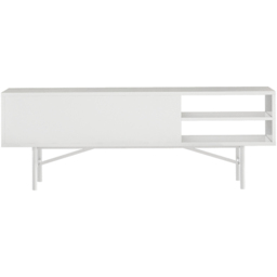 H&O Direct 2 Door 2 Shelf White Striped Wooden TV Stand - Size: 50 x 140 x 40cm - Wilko - thumbnail 6