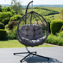 Artemis Home Lynton Dark Grey Garden Hanging Egg Chair - Size: 190 x 103 x 80cm - Wilko - thumbnail 1