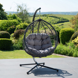 Artemis Home Lynton Dark Grey Garden Hanging Egg Chair - Size: 190 x 103 x 80cm - Wilko - thumbnail 6