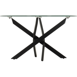 Seconique Sheldon Clear Glass and Black Round Coffee Table - Size: 45 x 80 x 80cm - Clear Glass/Black - Wilko - thumbnail 5