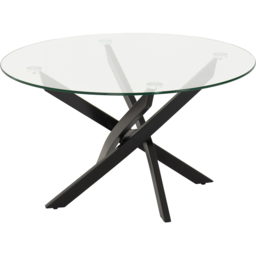 Seconique Sheldon Clear Glass and Black Round Coffee Table - Size: 45 x 80 x 80cm - Clear Glass/Black - Wilko - thumbnail 4