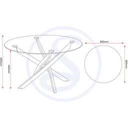 Seconique Sheldon Clear Glass and Black Round Coffee Table - Size: 45 x 80 x 80cm - Clear Glass/Black - Wilko - thumbnail 7
