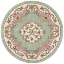 Origins Shensi Green Wool Round Rug 120cm - Size: 120 x 120cm - Origins Rugs - Wilko - thumbnail 1