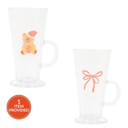 Christmas Bear or Bow Glass Latte Mug - Wilko - thumbnail 1