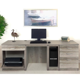 R White Cabinets 4 Drawer Set-16 Computer Desk with Printer Shelf Grey - Size: 72.8 x 197.9 x 54cm - Wilko - thumbnail 5