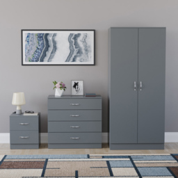 Vida Designs Riano Grey 3 Piece Bedroom Furniture Set - Wilko - thumbnail 3