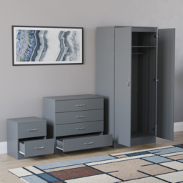 Vida Designs Riano Grey 3 Piece Bedroom Furniture Set - Wilko - thumbnail 5