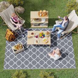 Outsunny Reversible Outdoor Rug Grey - Size: 16 x 38 x 41cm - Wilko - thumbnail 3