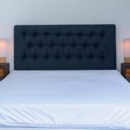 Bedmaster Lona Super King Size Midnight Linen Buttoned Headboard - Blue - Wilko