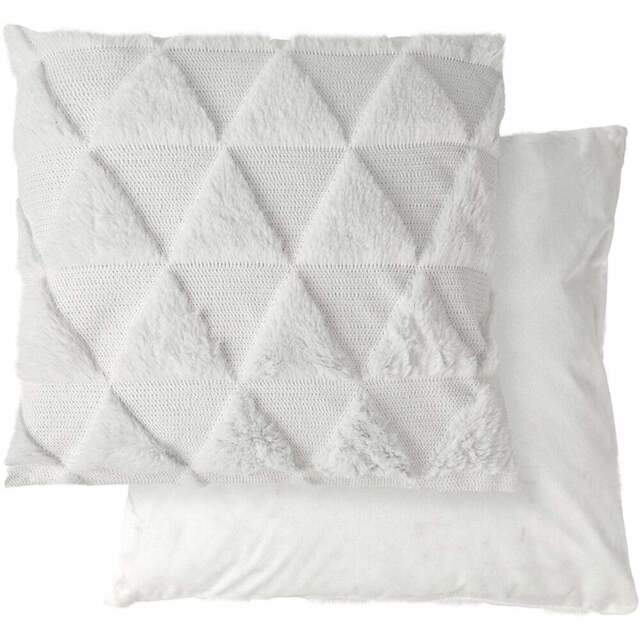 Serene Newton Triangle White Soft Touch Cushion Cover - Size: 43 x 43cm - Wilko - image 1