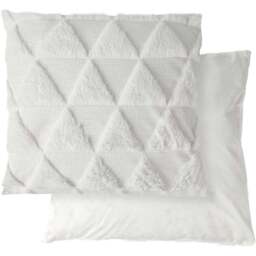 Serene Newton Triangle White Soft Touch Cushion Cover - Size: 43 x 43cm - Wilko