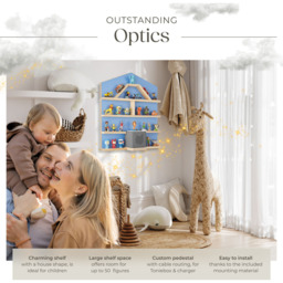 tectake Mylittle Story Blue House Design Wall Mounted Floating Shelf - Size: 60 x 50 x 15.5cm - Wilko - thumbnail 4