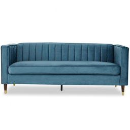 Home Detail Thomas 3 Seater Blue Velvet Sofa - Wilko - thumbnail 4