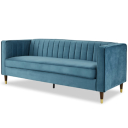 Home Detail Thomas 3 Seater Blue Velvet Sofa - Wilko - thumbnail 3
