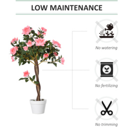 Outsunny Pink Flowers Rose Tree Artificial Plant In Pot 3ft - Multi - Wilko - thumbnail 7