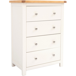 Cabinet Bits Maggiori 4 Drawer Off White Chrome Knob Chest of Drawers - Wilko - thumbnail 4