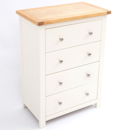 Cabinet Bits Maggiori 4 Drawer Off White Chrome Knob Chest of Drawers - Wilko - thumbnail 5