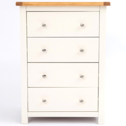 Cabinet Bits Maggiori 4 Drawer Off White Chrome Knob Chest of Drawers - Wilko - thumbnail 3