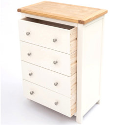Cabinet Bits Maggiori 4 Drawer Off White Chrome Knob Chest of Drawers - Wilko - thumbnail 6