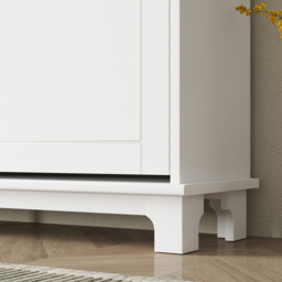 HOMCOM 4 Flip Down Drawer White Narrow Shoe Cabinet - Size: 87 x 23.5 cm x 119.5 cm - Wilko - thumbnail 4