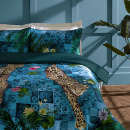 Paoletti Majorelle Exotic Double Azure Blue Duvet Cover Set - Wilko - thumbnail 3