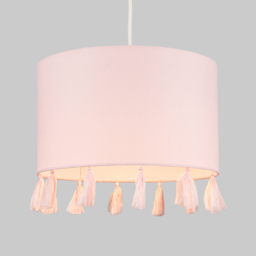 ValueLights Vivian Dusky Pink Tassel Pendant Lamp Shade - Size: 24 x 30 x 30cm - Wilko - thumbnail 3