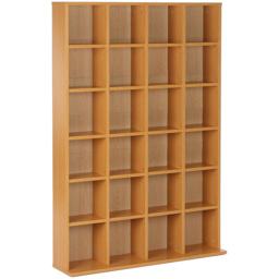 Portland Wooden CD and DVD Storage Shelf Unit - Size: 89 x 20 x 130.5cm - Brown - Wilko - thumbnail 3