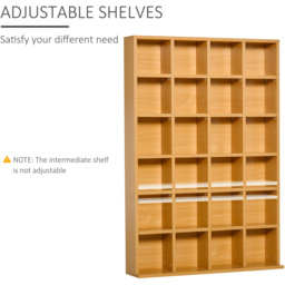 Portland Wooden CD and DVD Storage Shelf Unit - Size: 89 x 20 x 130.5cm - Brown - Wilko - thumbnail 7