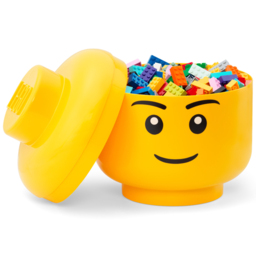 LEGO Set of 2 Boy Face Storage Head - Size: 24 x 24 x 27cm - Yellow - Wilko - thumbnail 4