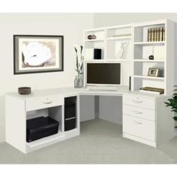 R White Cabinets 4 Drawer Corner Set-20 Computer Desk with Printer Shelf and Bookcase White - Size: 182.8 x 184 x 141.9cm - Wilko - thumbnail 5