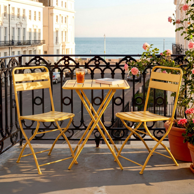 Artemis Home Colourways 2 Seater Yellow Vibrant Folding Bistro Set - Wilko - image 1