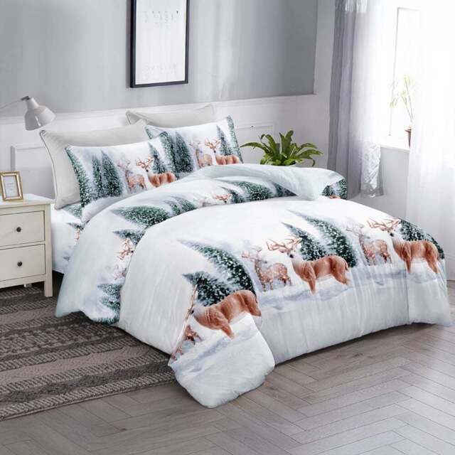 Groundlevel Double Winter Scene Christmas Duvet Set - Multi - Wilko - image 1